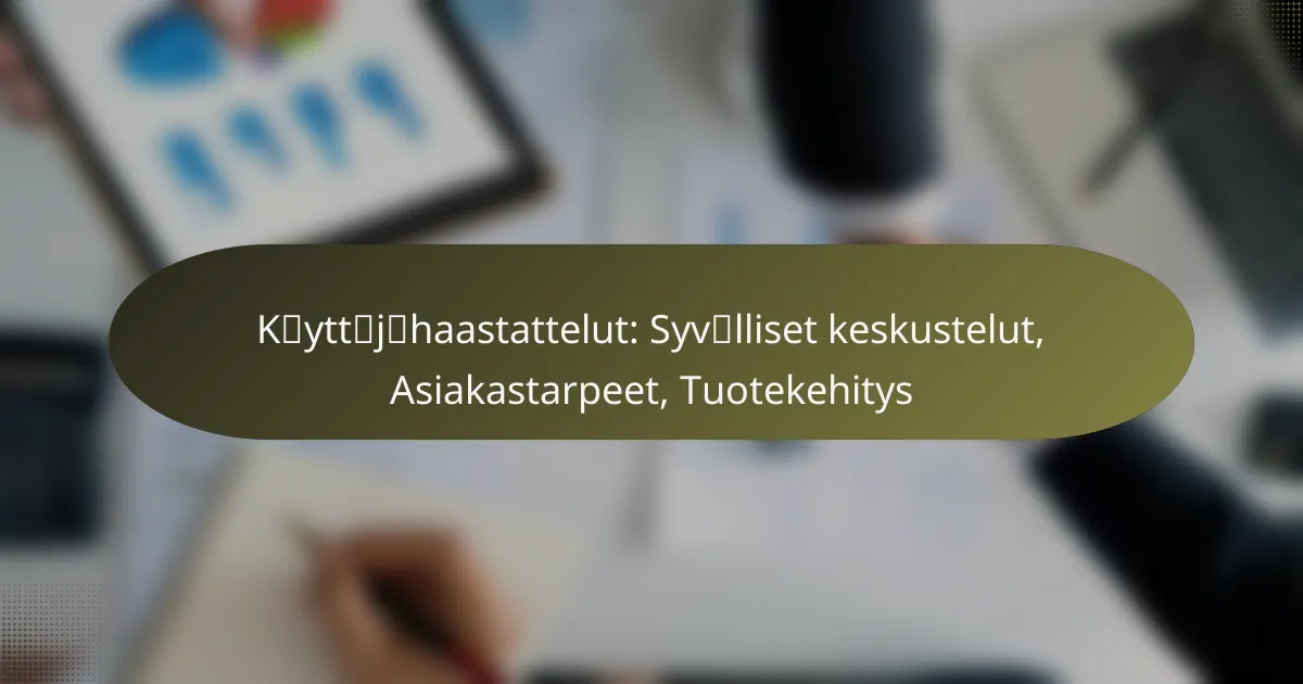 Käyttäjähaastattelut: Syvälliset keskustelut, Asiakastarpeet, Tuotekehitys
