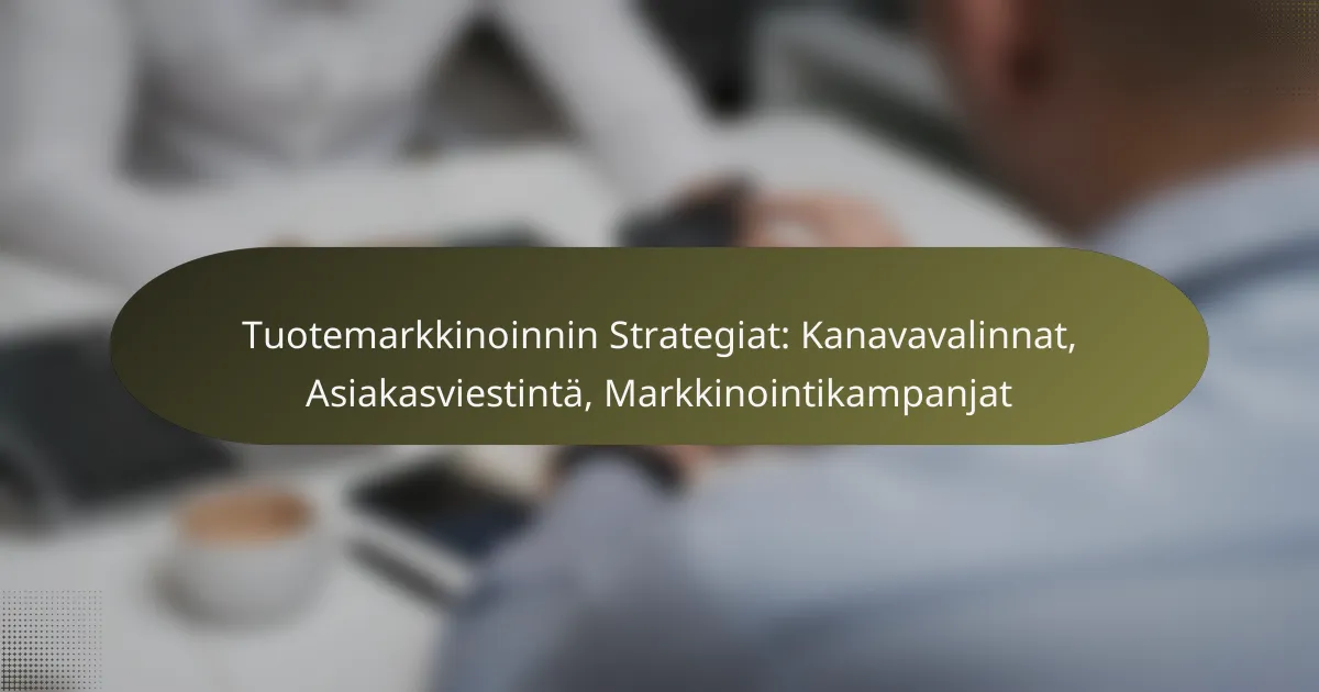 Tuotemarkkinoinnin Strategiat: Kanavavalinnat, Asiakasviestintä, Markkinointikampanjat