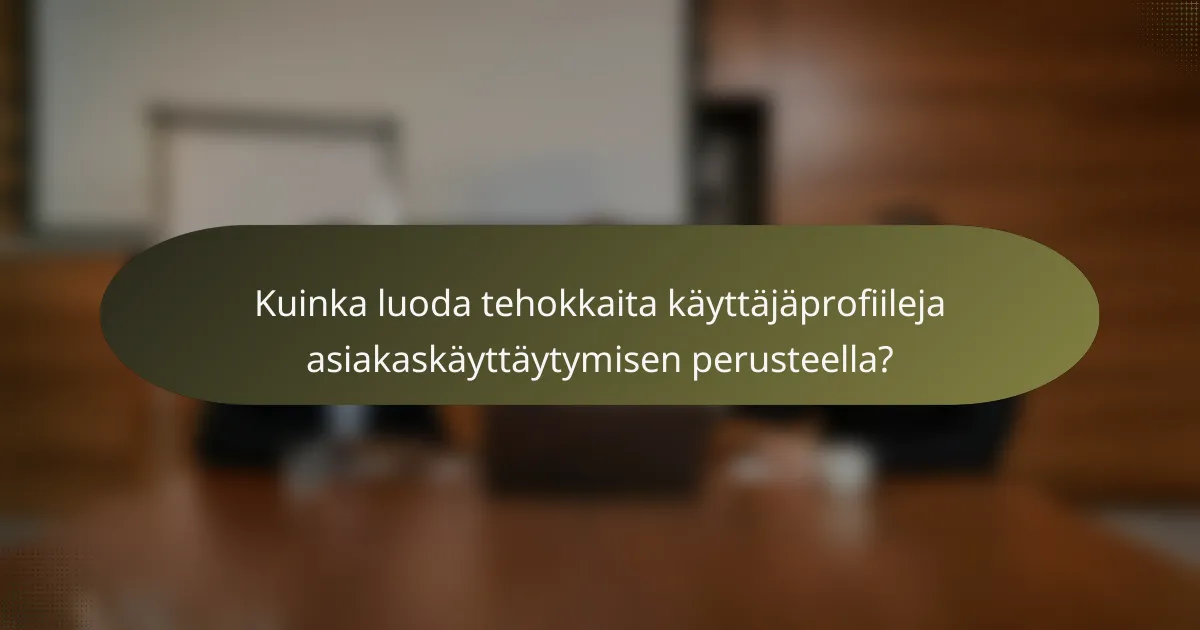 Kuinka luoda tehokkaita käyttäjäprofiileja asiakaskäyttäytymisen perusteella?