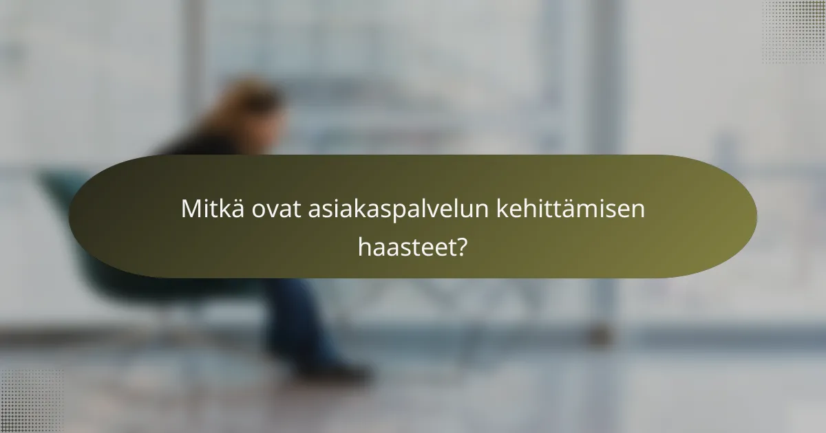 Mitkä ovat asiakaspalvelun kehittämisen haasteet?