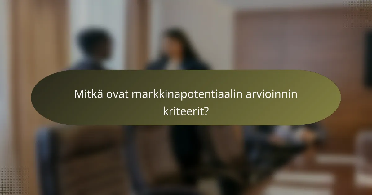 Mitkä ovat markkinapotentiaalin arvioinnin kriteerit?