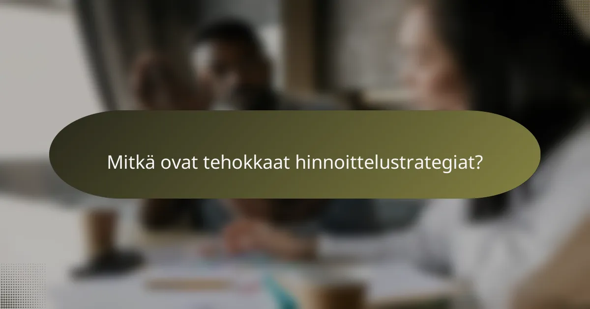 Mitkä ovat tehokkaat hinnoittelustrategiat?