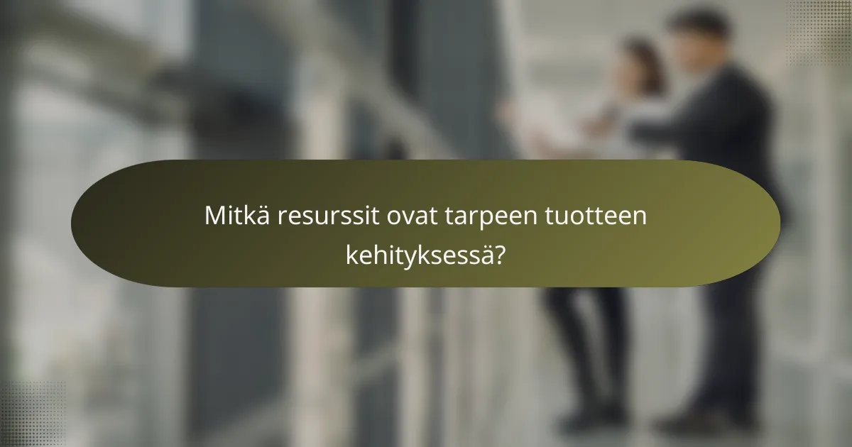 Mitkä resurssit ovat tarpeen tuotteen kehityksessä?